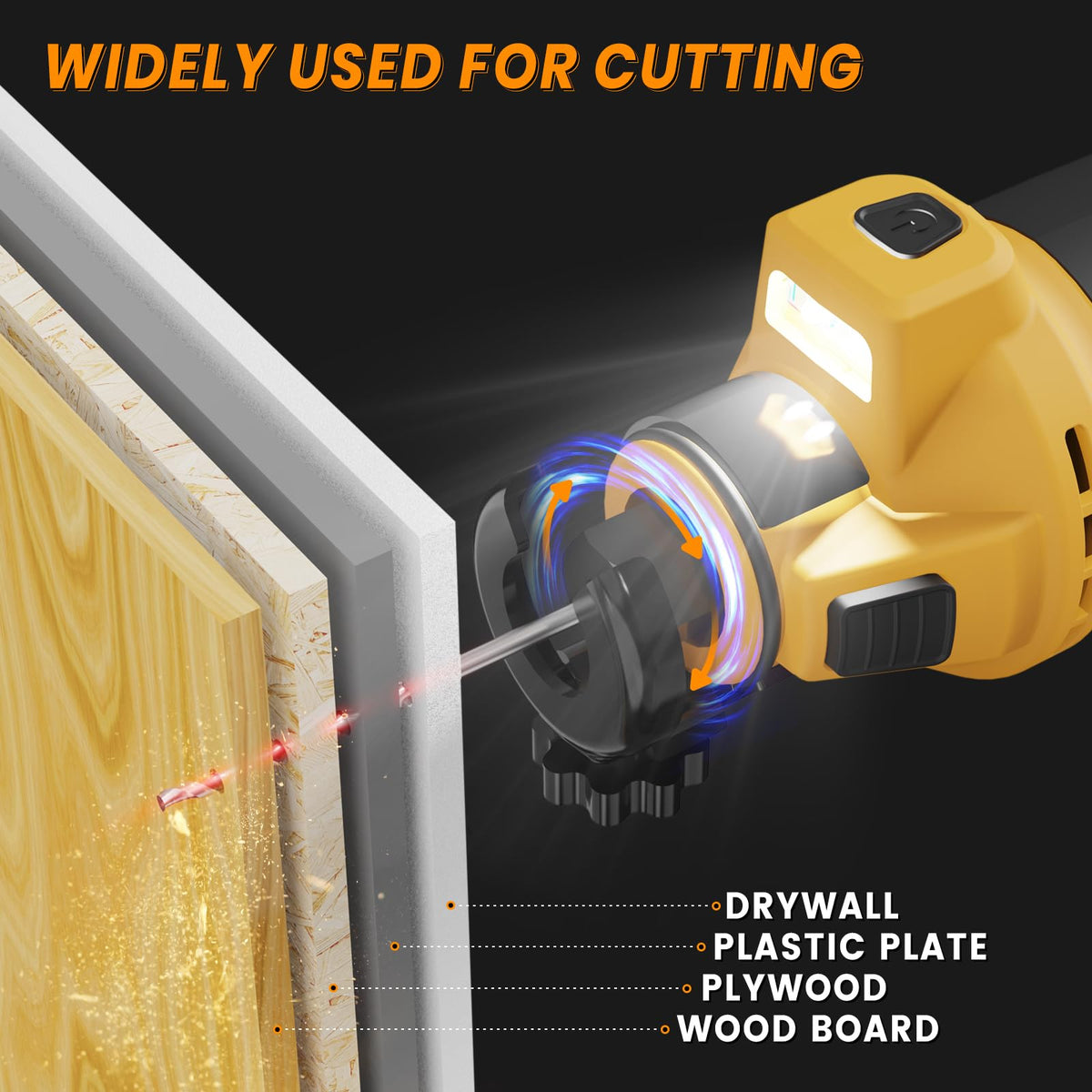 OLIBUY rotary saw supports 1/8" and 1/4" bits for versatility