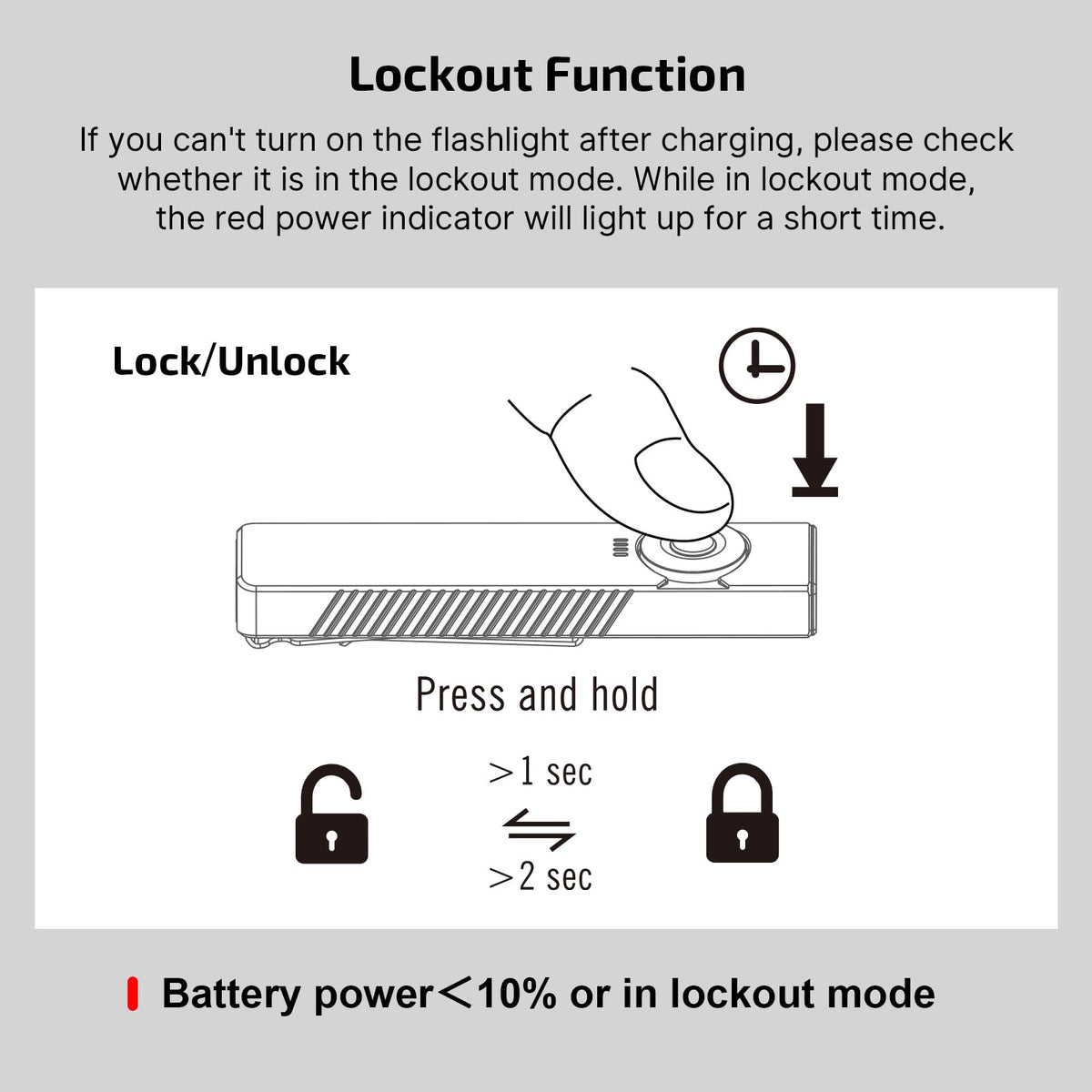OLIGHT Arkfeld Pro shows battery level with a five-level indicator.