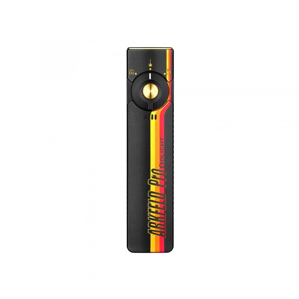 OLIGHT Arkfeld Pro flat flashlight delivering 1300 lumens for outdoor visibility.