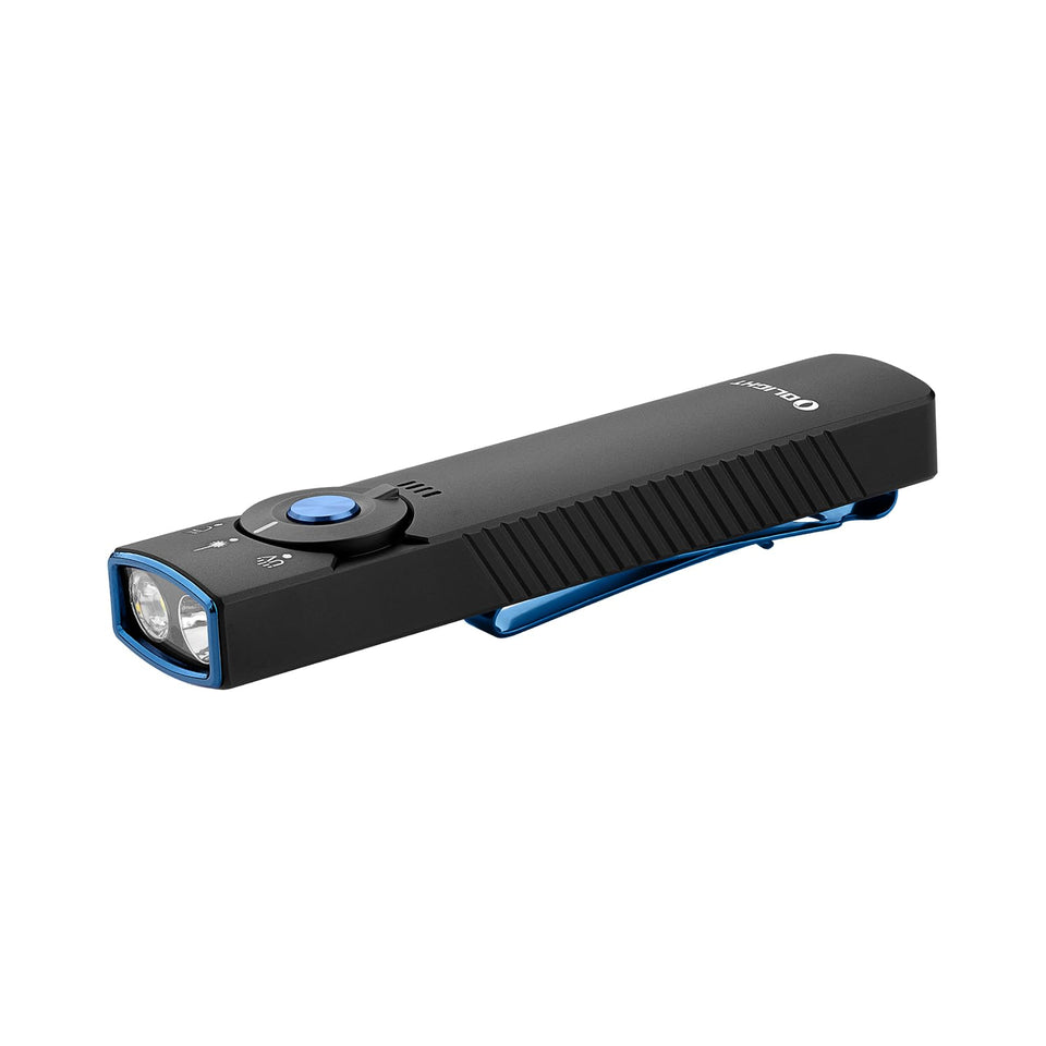 OLIGHT Arkfeld Pro front view with 1300 lumens for wide outdoor illumination.
