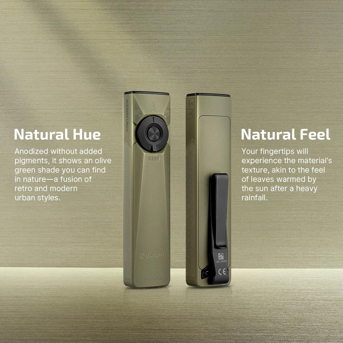 OLIGHT Arkfeld Ultra durable O-aluminum body withstands daily wear.