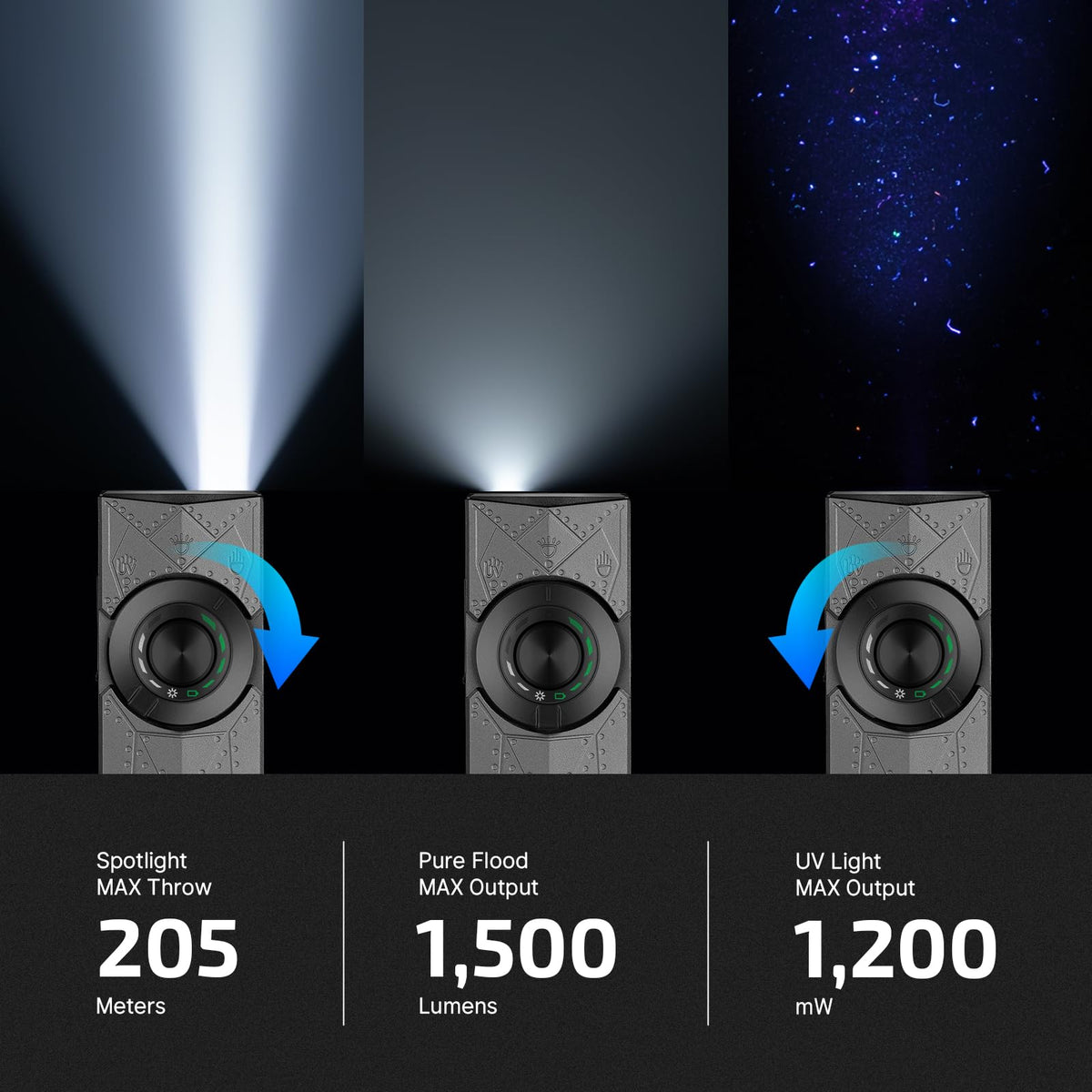 OLIGHT ArkPro floodlight mode demonstrates broad-area illumination.