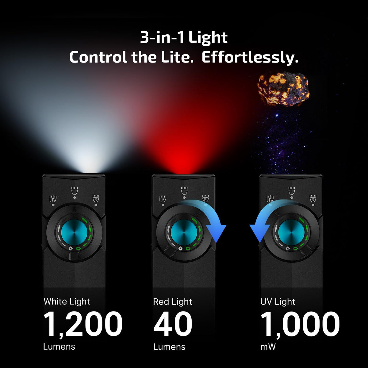 OLIGHT ArkPro Lite UV 365nm light revealing hidden details