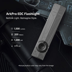 OLIGHT ArkPro side view highlights slim profile for easy pocket access.