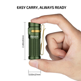 OLIGHT Baton4 magnetic tail cap provides hands free use on metal surfaces