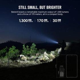 OLIGHT Baton4 with MCC cable for convenient recharging on the go