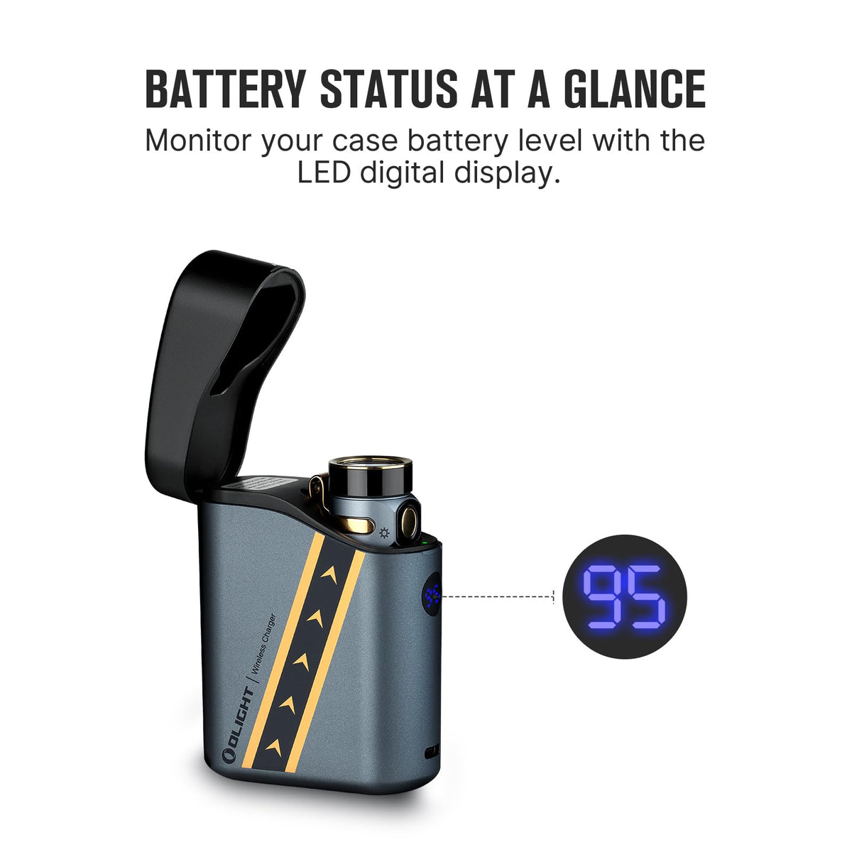 USB-C charging case powers the setup and can recharge compatible accessories.