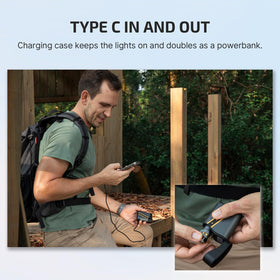Safety lanyard on the charging case reduces risk of accidental drops outdoors.