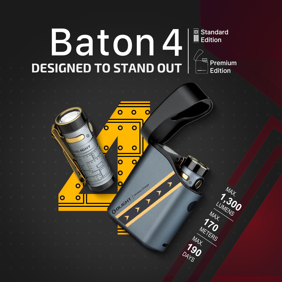 Type-C charging case powering Baton4 and keeping gear ready on the go.