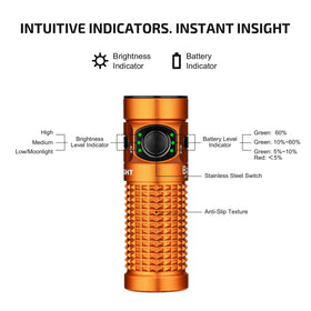 OLIGHT Baton4 Premium magnetic clip attaches for hands-free use