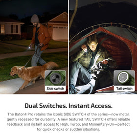 OLIGHT Baton4 Pro compact size fits pockets for everyday carry.