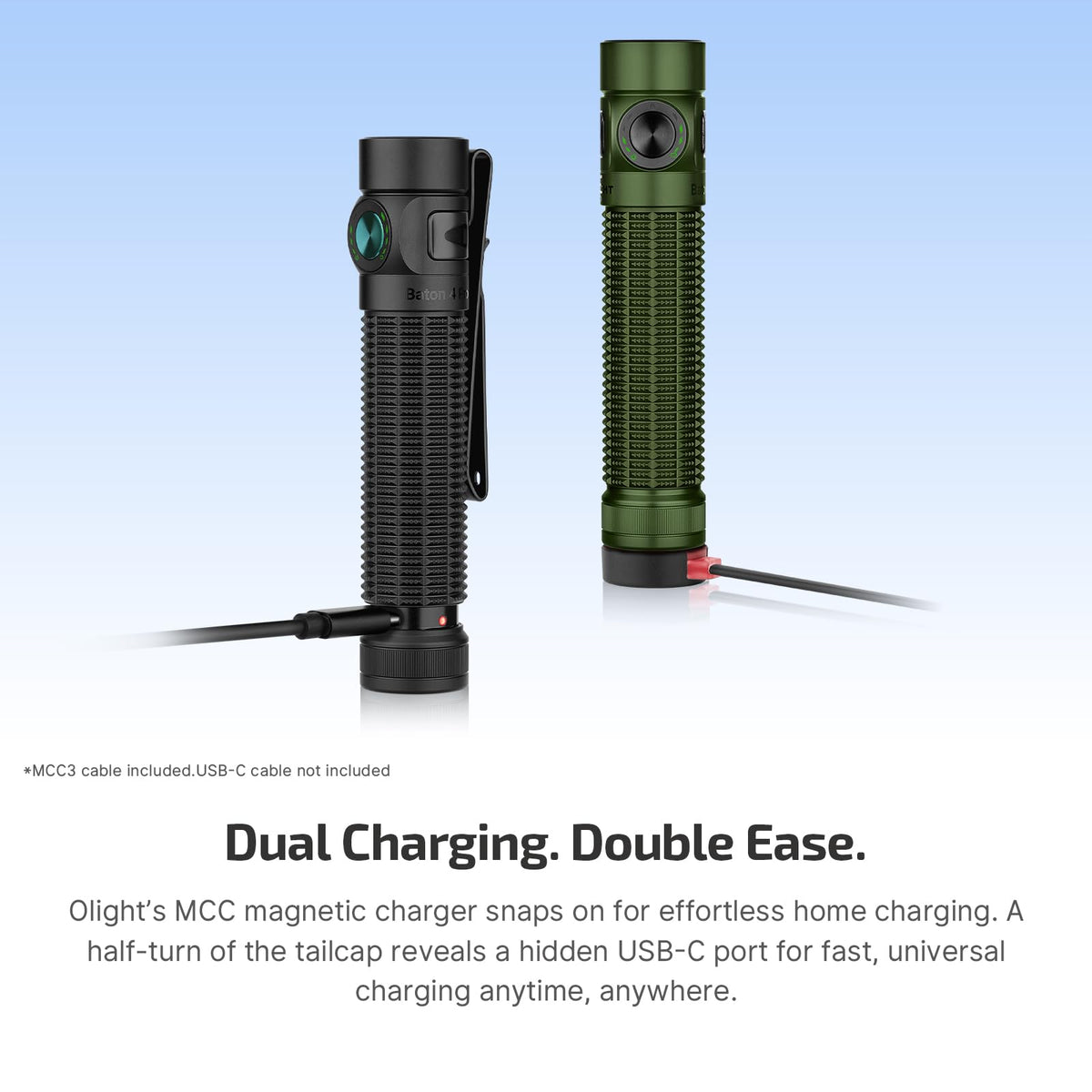 OLIGHT Baton4 Pro knurling provides a secure non-slip grip.
