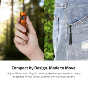 OLIGHT Baton4 Pro orange stainless steel clip for hats or belts