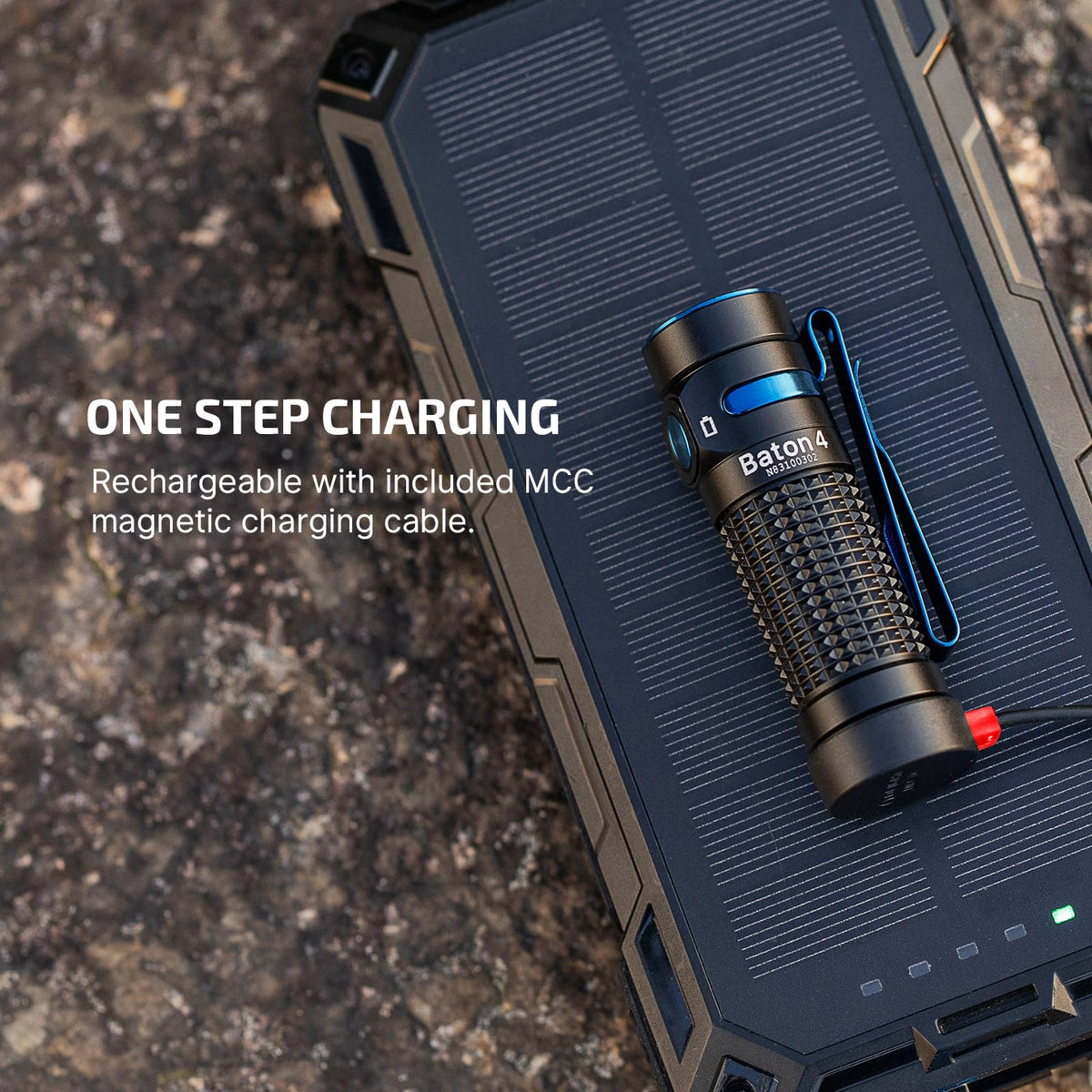 OLIGHT Baton4 dual-color indicator shows mode and battery life