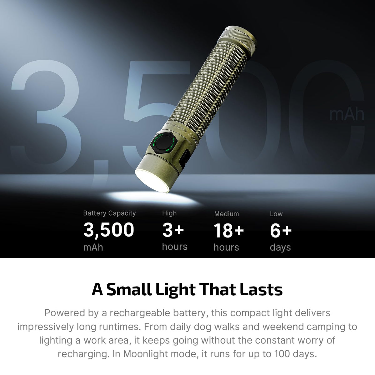 OLIGHT BatonUltra magnetic tail switch usable even in damp conditions