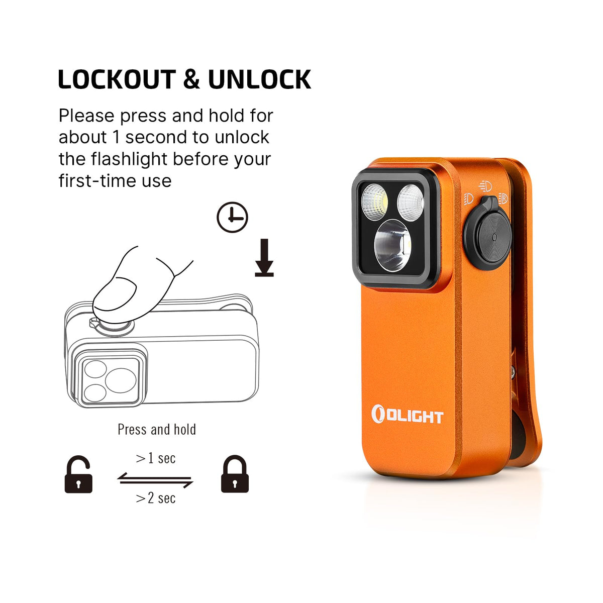 OLIGHT Oclip Pro IPX6 waterproof design withstands rain.