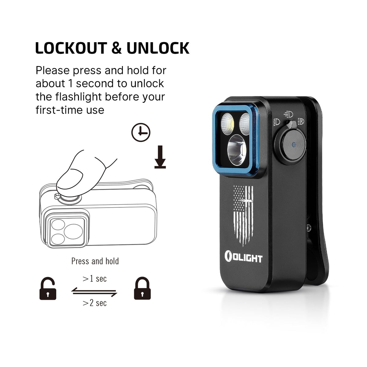 OLIGHT Oclip Pro IPX6 waterproof design withstands rain and splashes