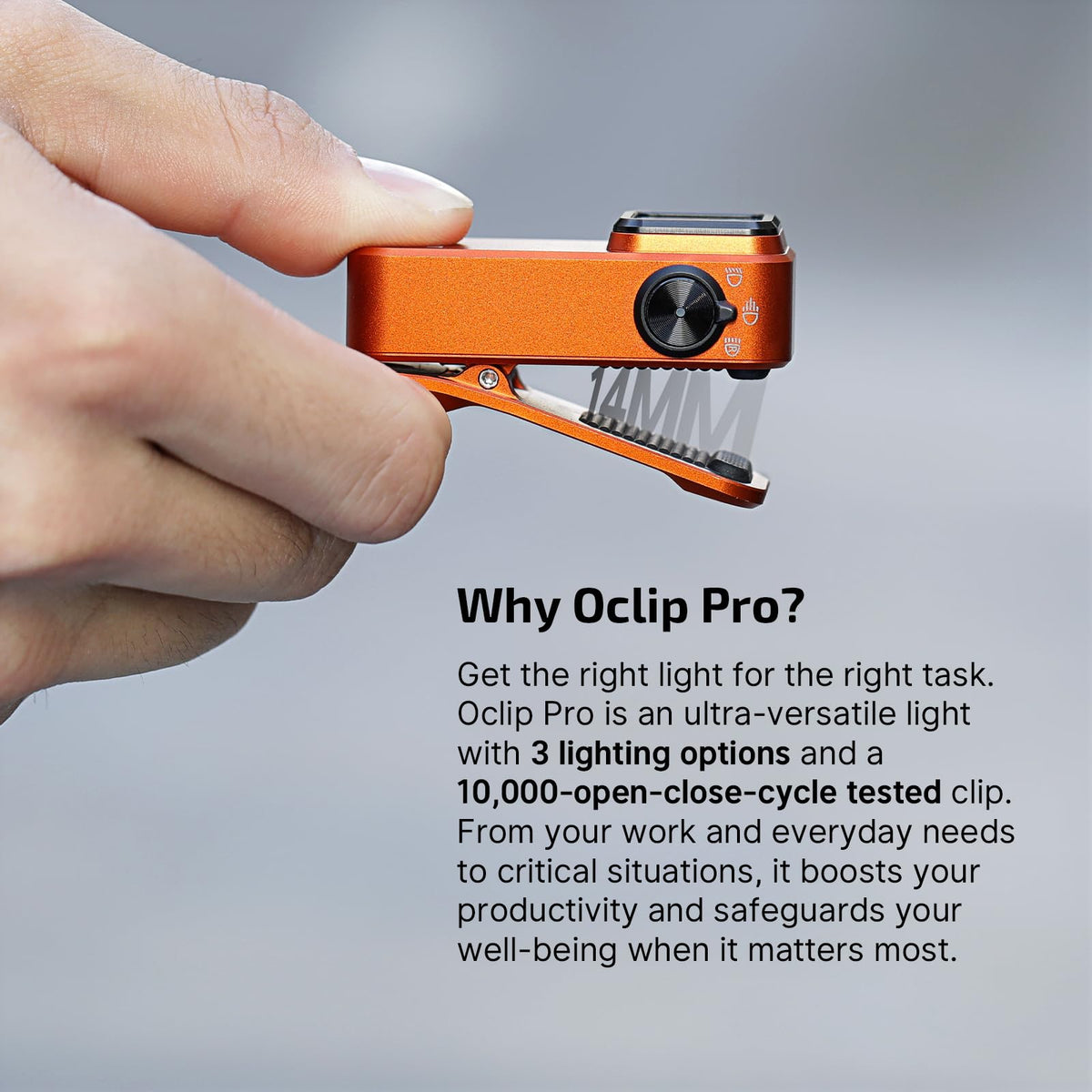 OLIGHT Oclip Pro red light 40/4lm for discreet night tasks.