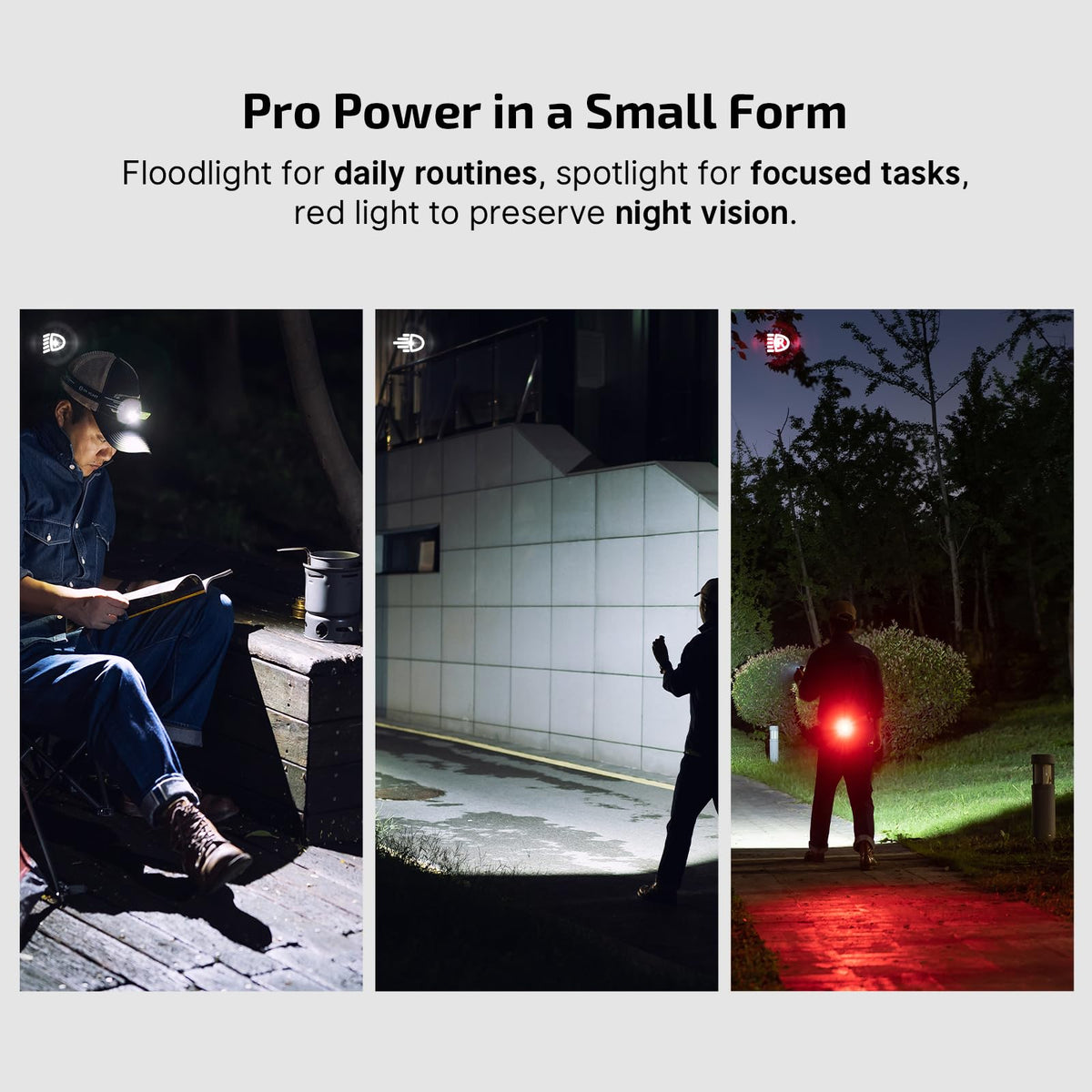 OLIGHT Clip Pro spotlight with 120m range aids outdoor signaling and distance viewing.