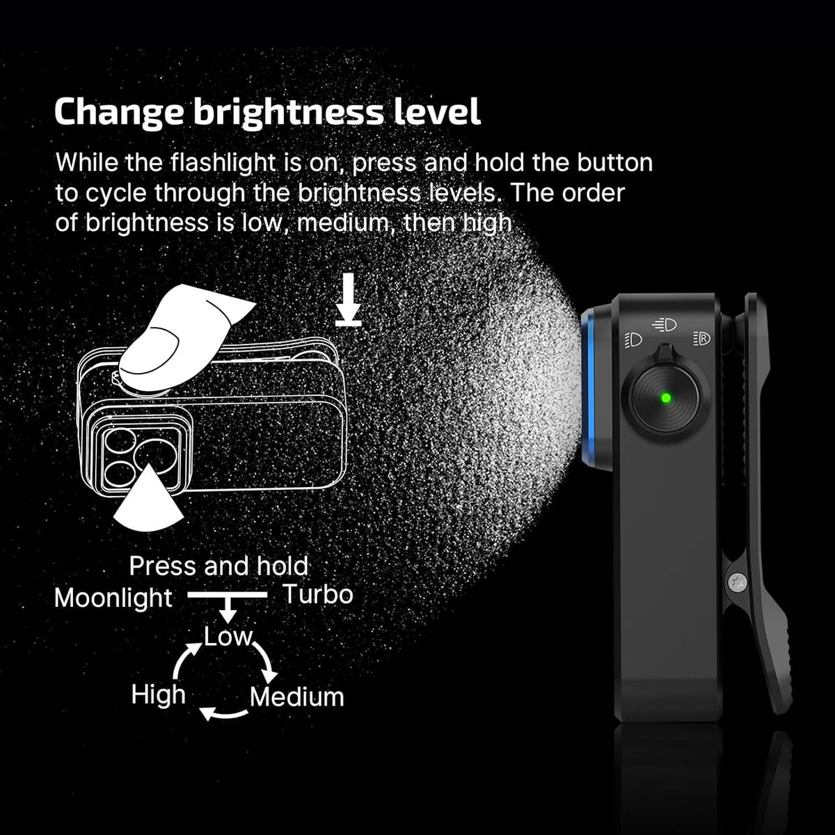 OLIGHT Oclip Pro USB-C charging for convenient recharging on the go