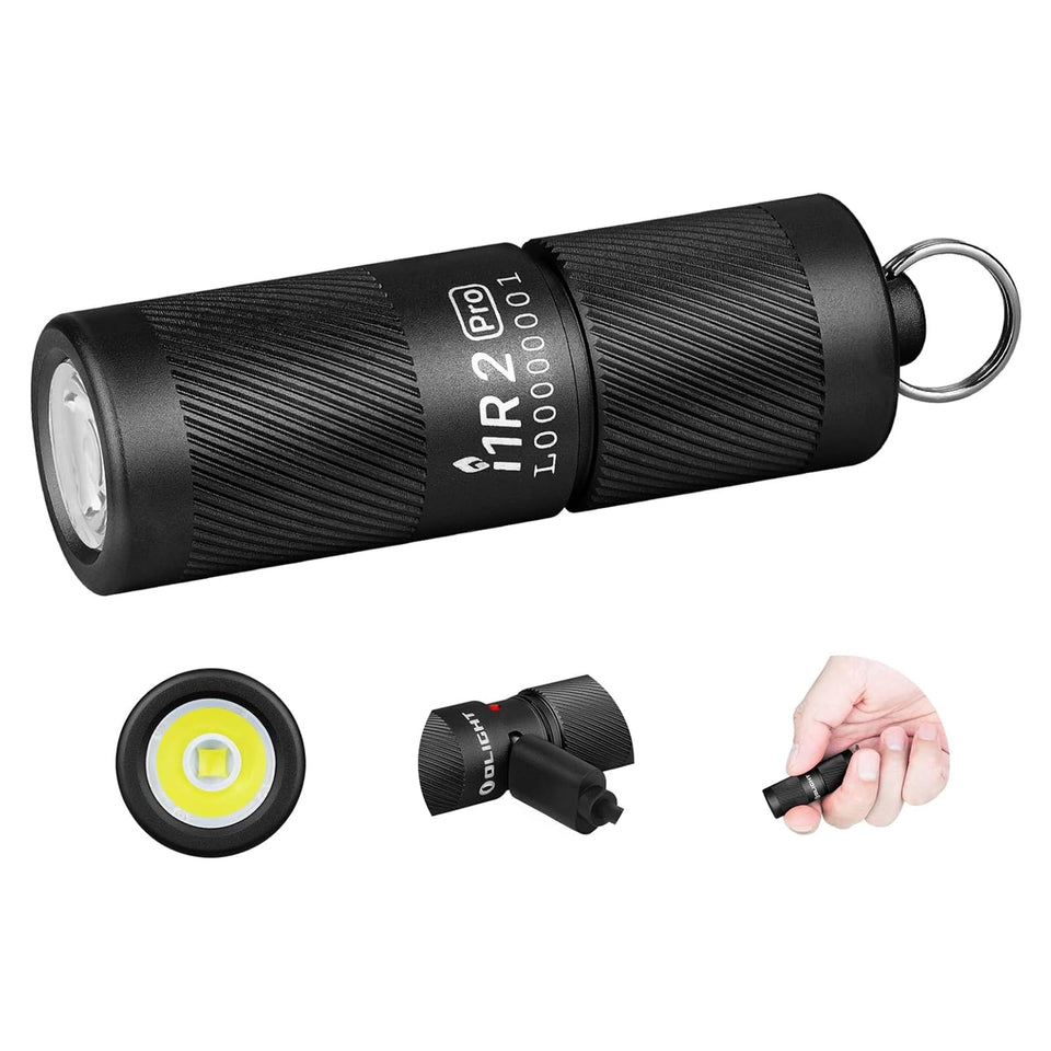 OLIGHT I1R 2 Pro EOS keychain light delivers 180 lumens for daily visibility.