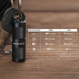 Ultra-light OLIGHT I1R 2 Pro EOS fits on your keychain for discreet carry.