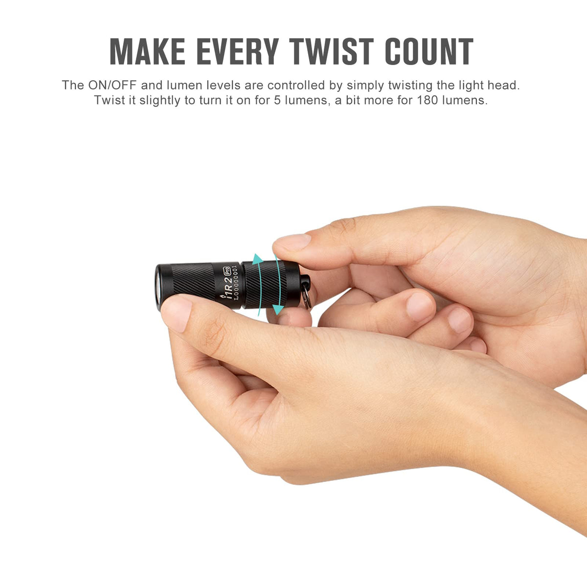 Built-in rechargeable battery in OLIGHT I1R 2 Pro EOS eliminates disposable cells.
