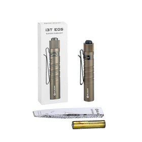 OLIGHT I3T EOS Desert Tan is ultra-light at 1.4 oz for everyday carry