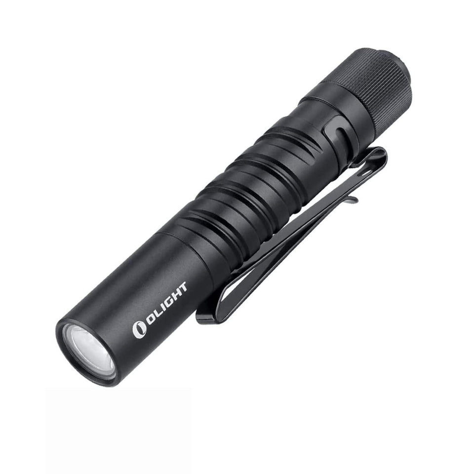 OLIGHT I3T EOS front view showing compact flashlight and 180-lumen beam.