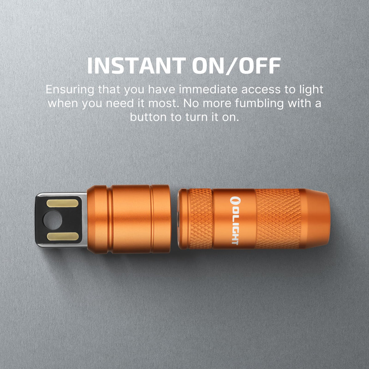 OLIGHT IMINI 2 aluminum body provides durable, lightweight housing