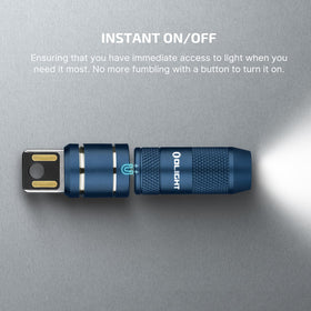 OLIGHT IMINI 2 USB-tail recharge port enables fast charging in minutes.