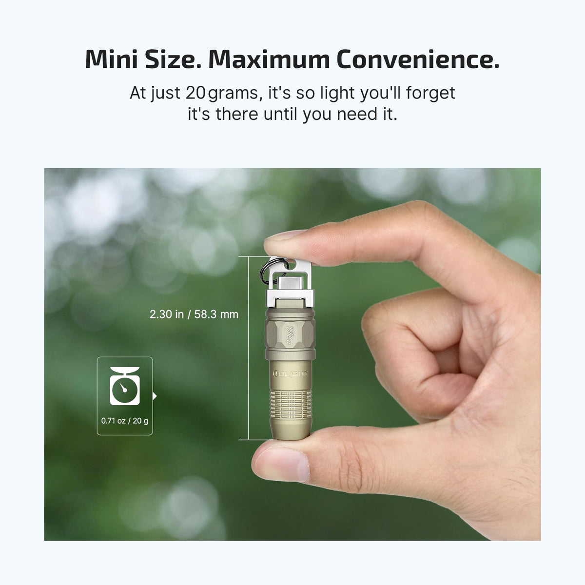 OLIGHT iUltra compact size fits pockets, bags, and small organizers