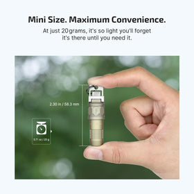 OLIGHT iUltra compact size fits pockets, bags, and small organizers