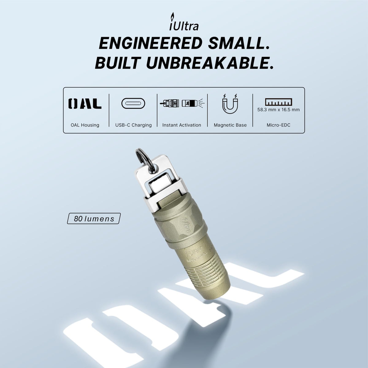 OLIGHT iUltra on a keychain demonstrates accessibility for quick illumination