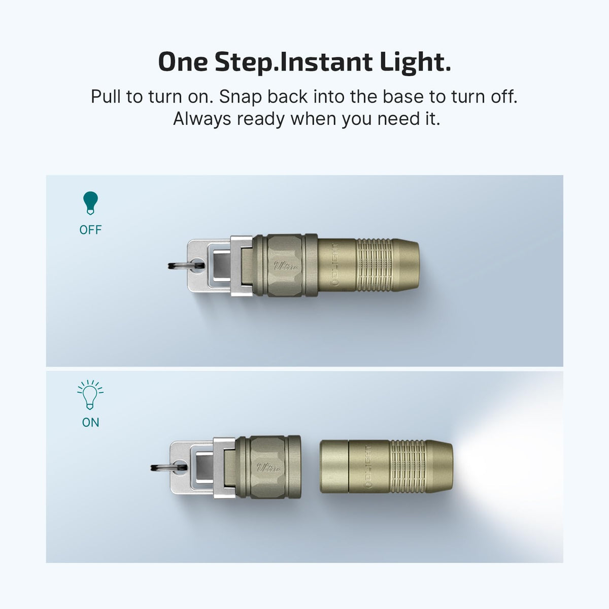 OLIGHT iUltra magnetic base keeps light steady on metal surfaces