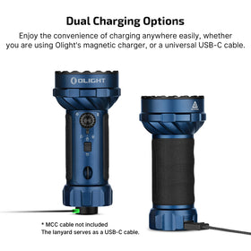 OLIGHT Marauder Mini 2 dual charging via USB-C and MCC.