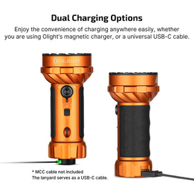 OLIGHT Marauder Mini 2 dual charging with USB-C and MCC compatibility