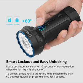 OLIGHT Marauder Mini 2 triple-control hub for quick mode switching.