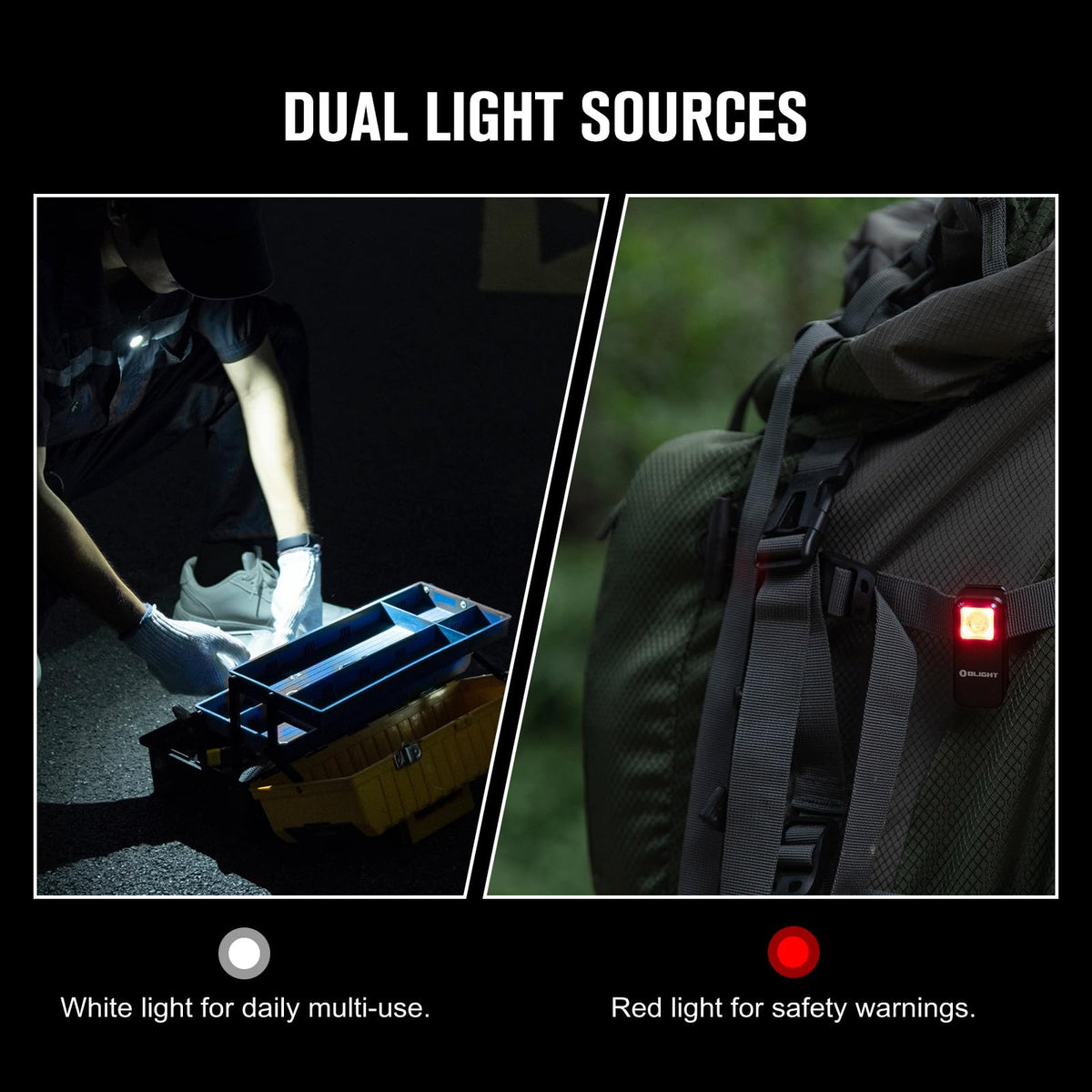 OLIGHT Oclip clip-on cap usage illustrates versatile lighting on the go.