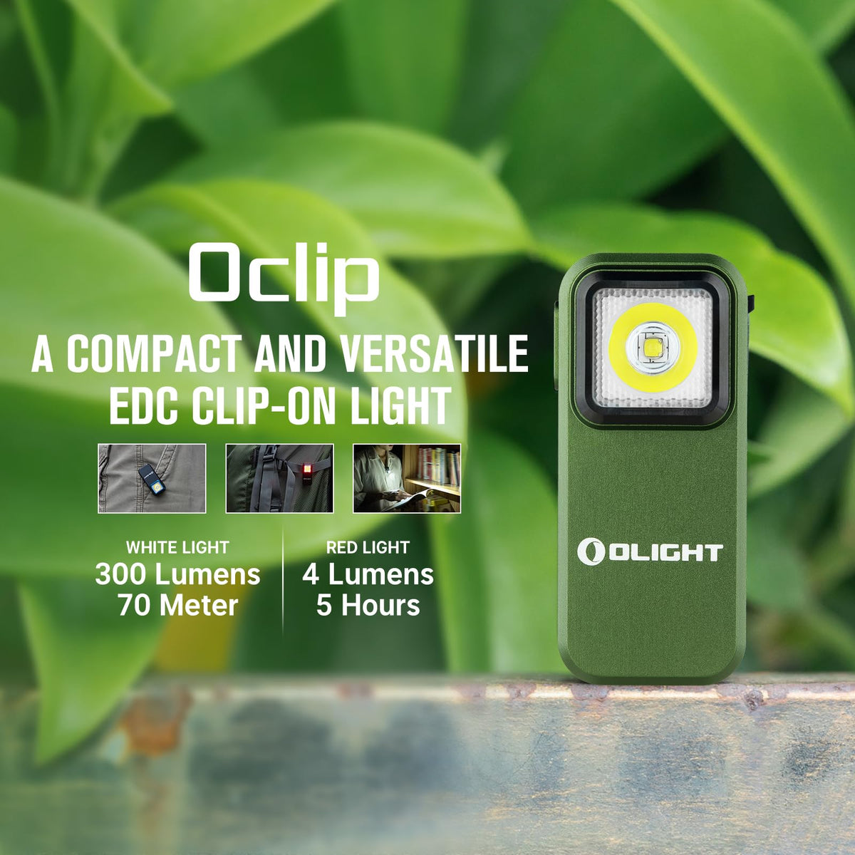 OLIGHT Oclip emergency-signal-tool ready on backpack