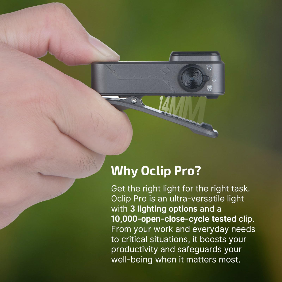 OLIGHT Oclip Pro IPX6 waterproof for rugged use