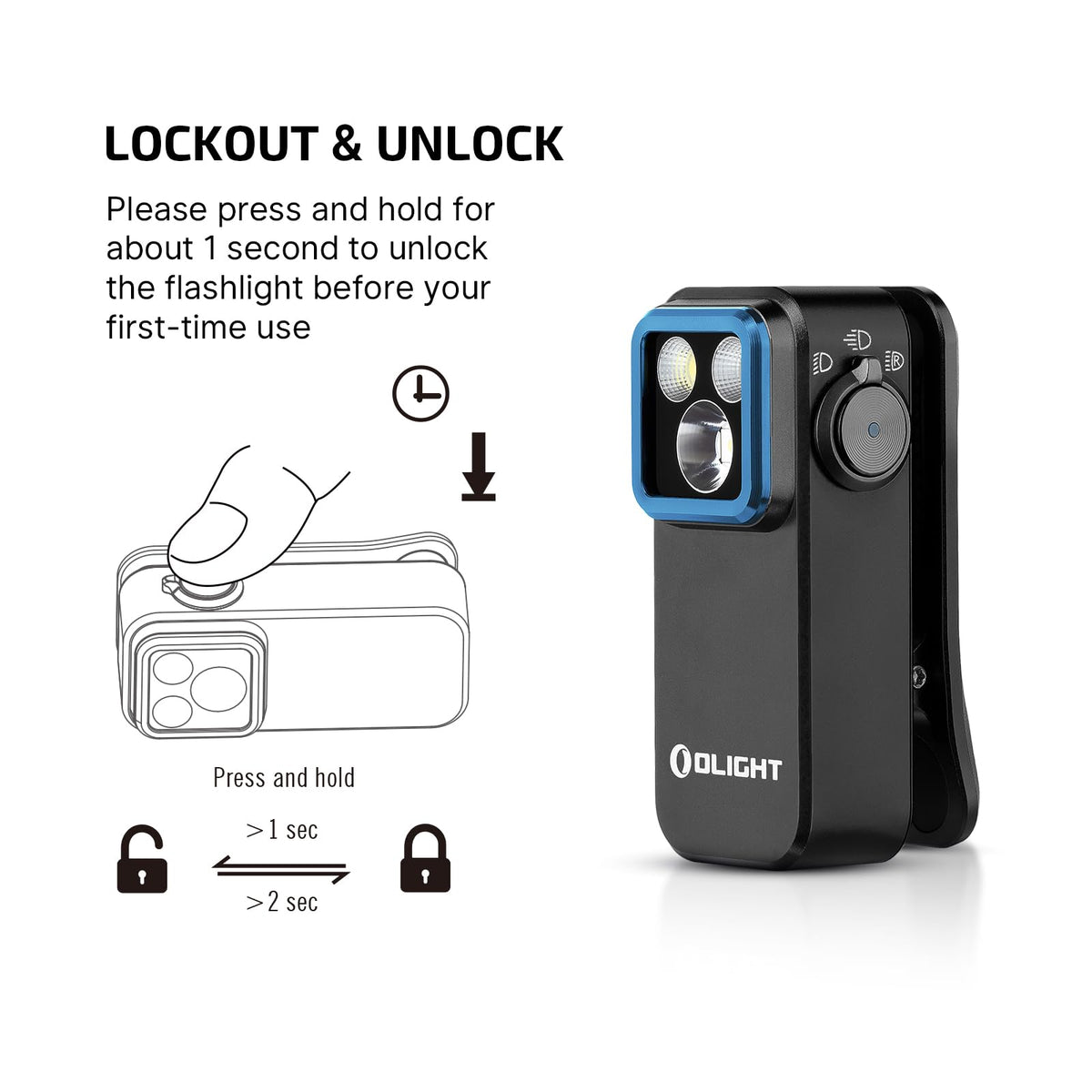 OLIGHT Oclip Pro magnetic base: hands-free mounting and quick attachment.