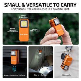 OLIGHT Oclip side clip demonstrating clip-on convenience for hats or backpacks