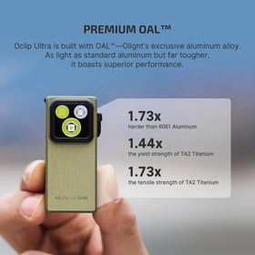 OLIGHT Oclip Ultra floodlight beam highlighting wide-area illumination in a workspace.
