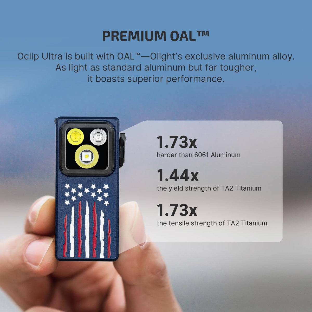 OLIGHT Oclip Ultra floodlight beam showing wide coverage for outdoor work