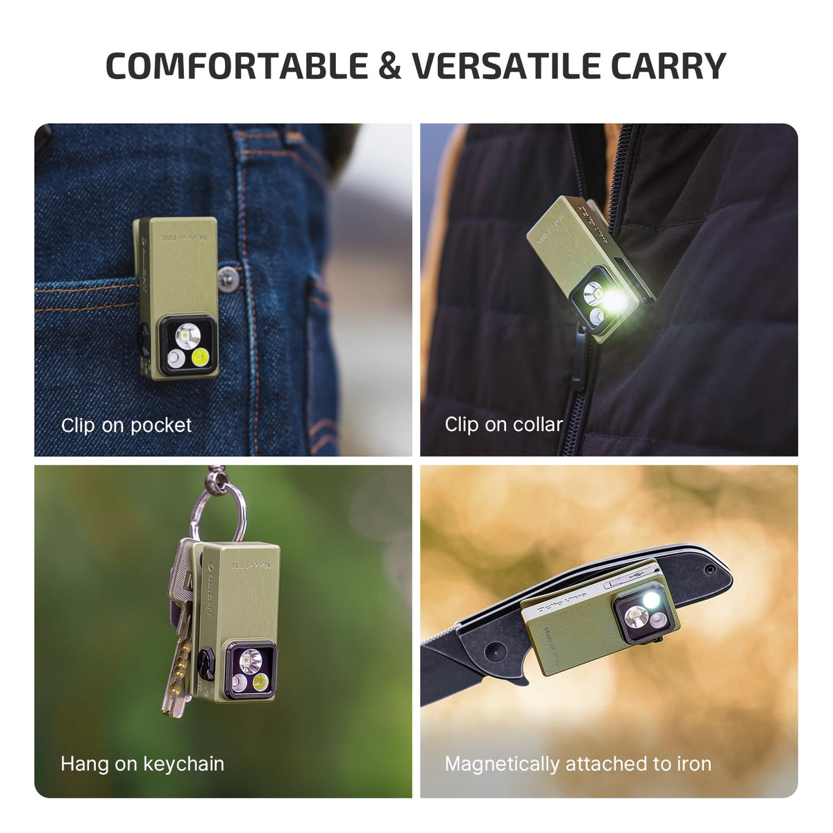 OLIGHT Oclip Ultra USB-C charging port for fast recharging.