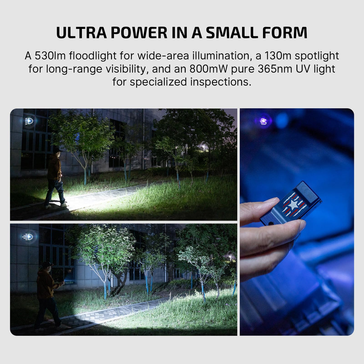 OLIGHT Oclip Ultra UV light detecting counterfeit notes and material clues