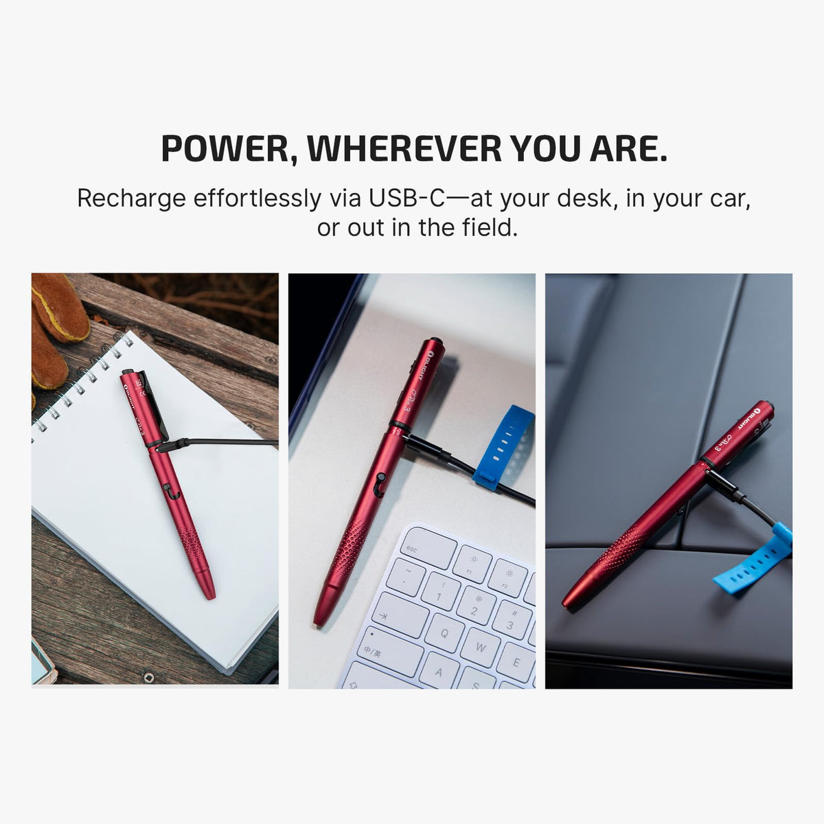 OLIGHT O'Pen 3 LED tip light aids close writing in the dark