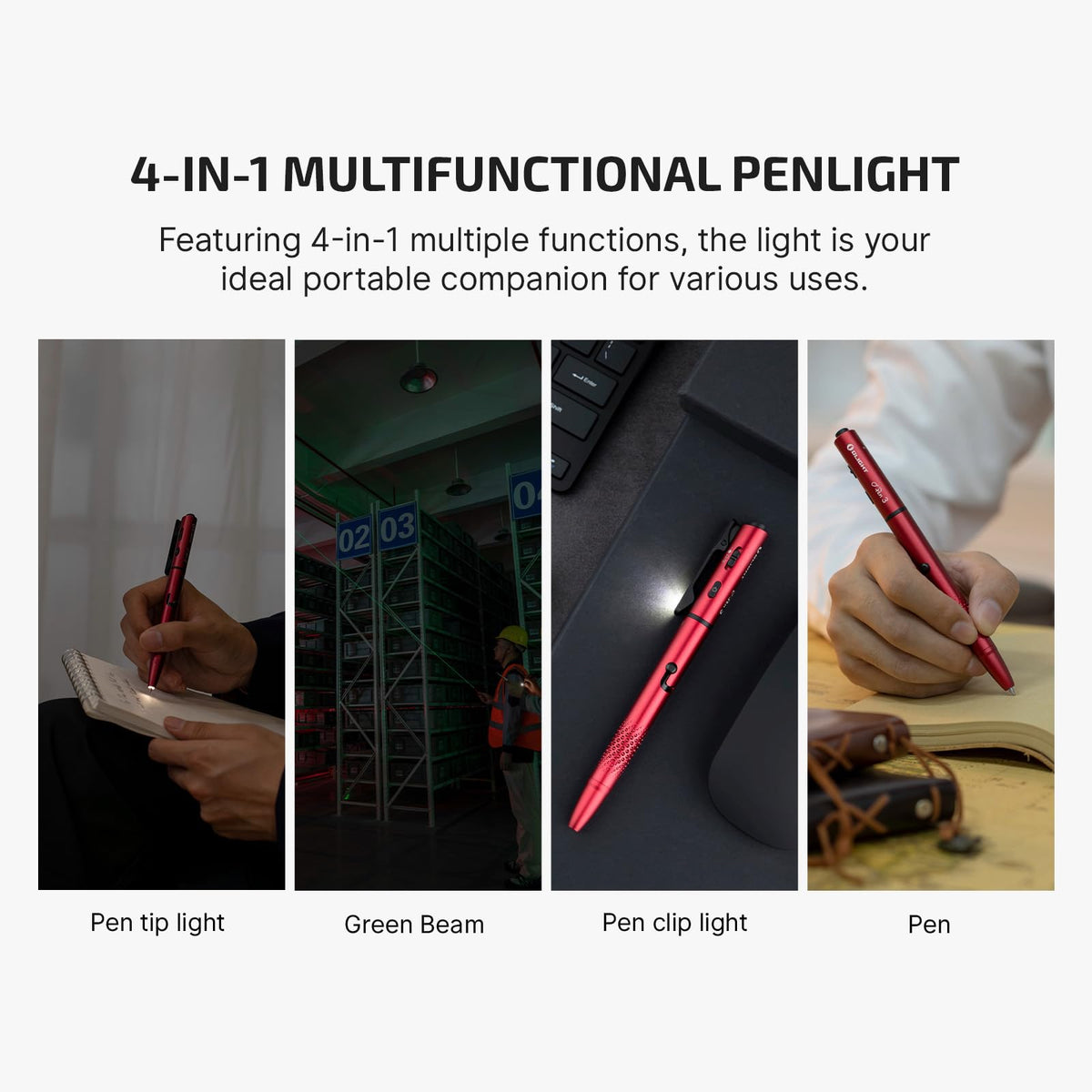 OLIGHT O'Pen 3 red clip light preserves night vision during late work