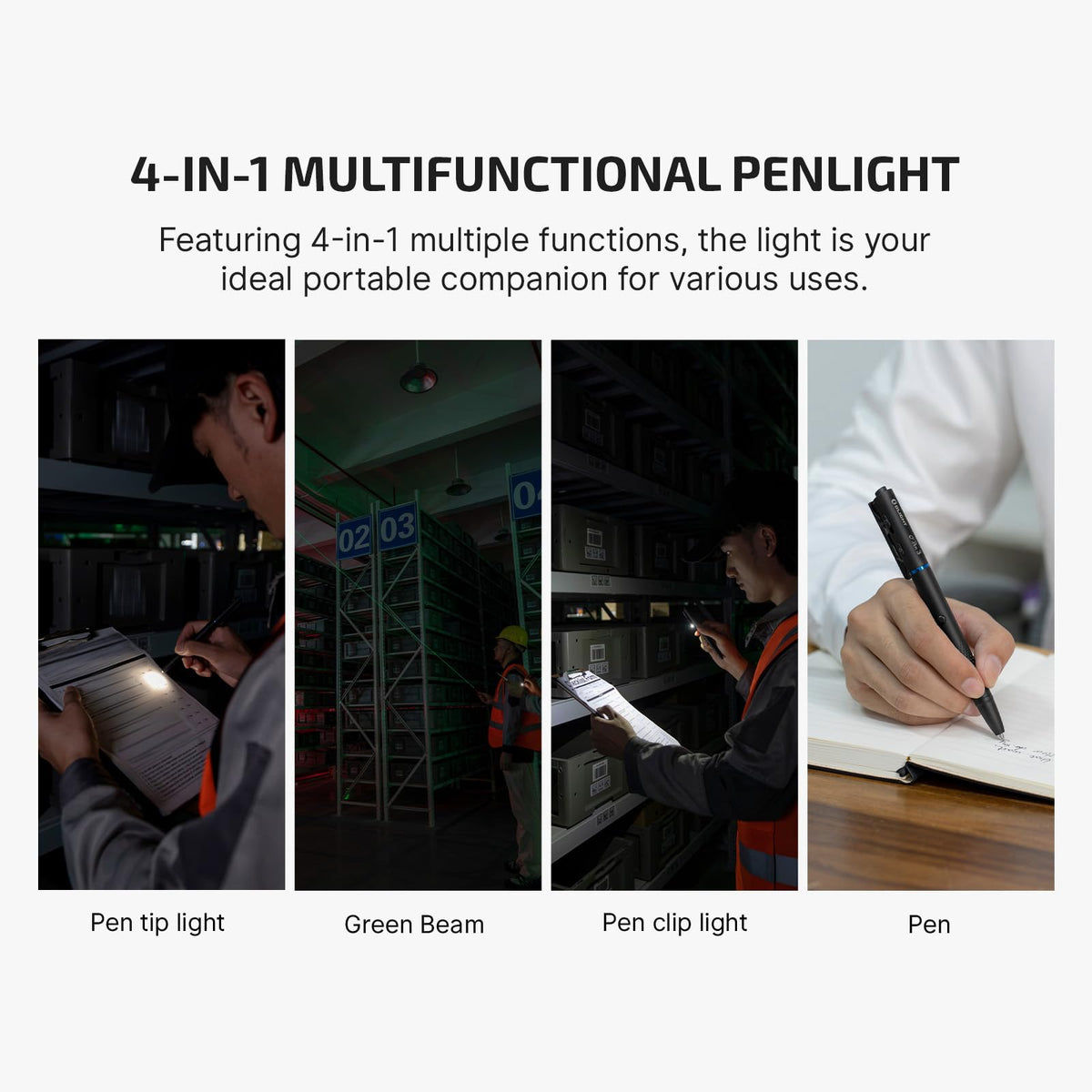 OLIGHT O'Pen 3 white clip light illuminates writing clearly on pages